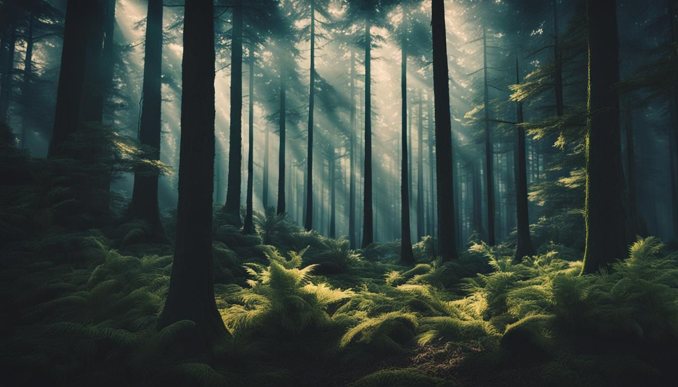 Dramatic Forest Landscape in Cinematic Style