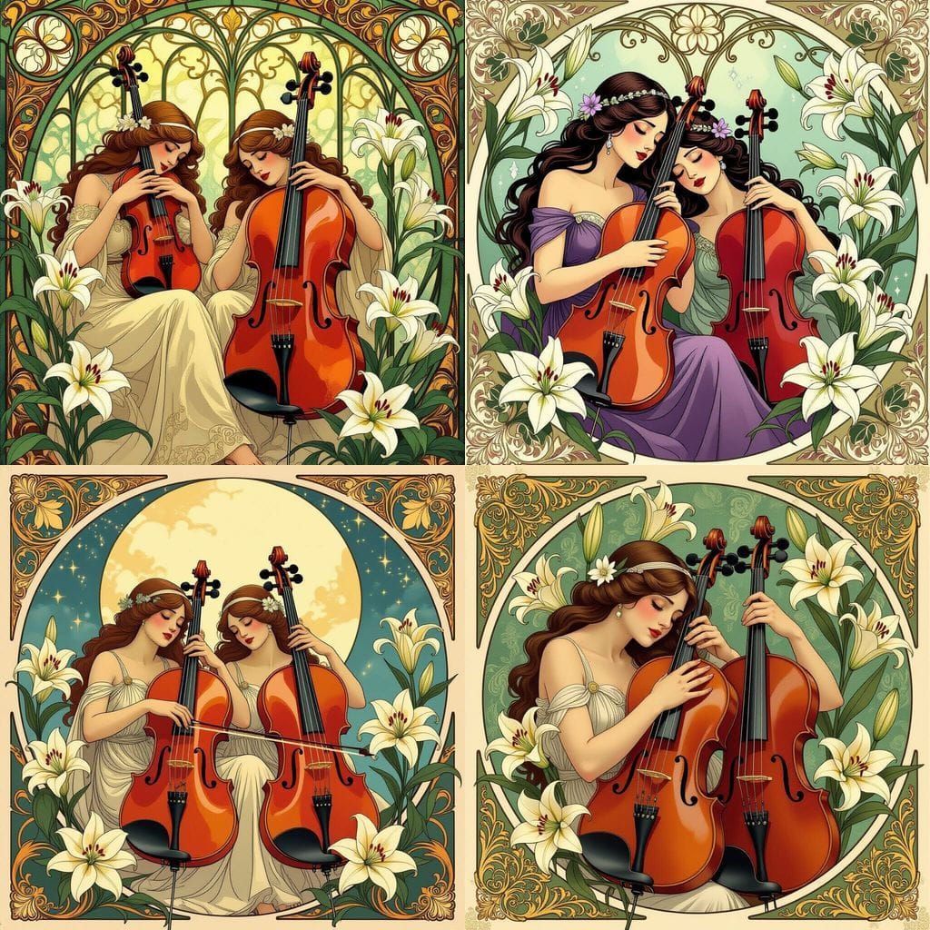 Art Nouveau Poem: Weeping Violins and Fair Lilies