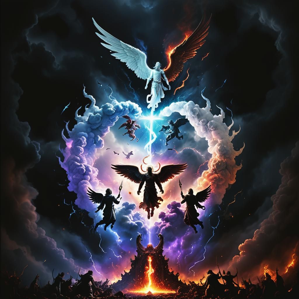 Heaven and Hell Fused: Photorealistic Digital Art