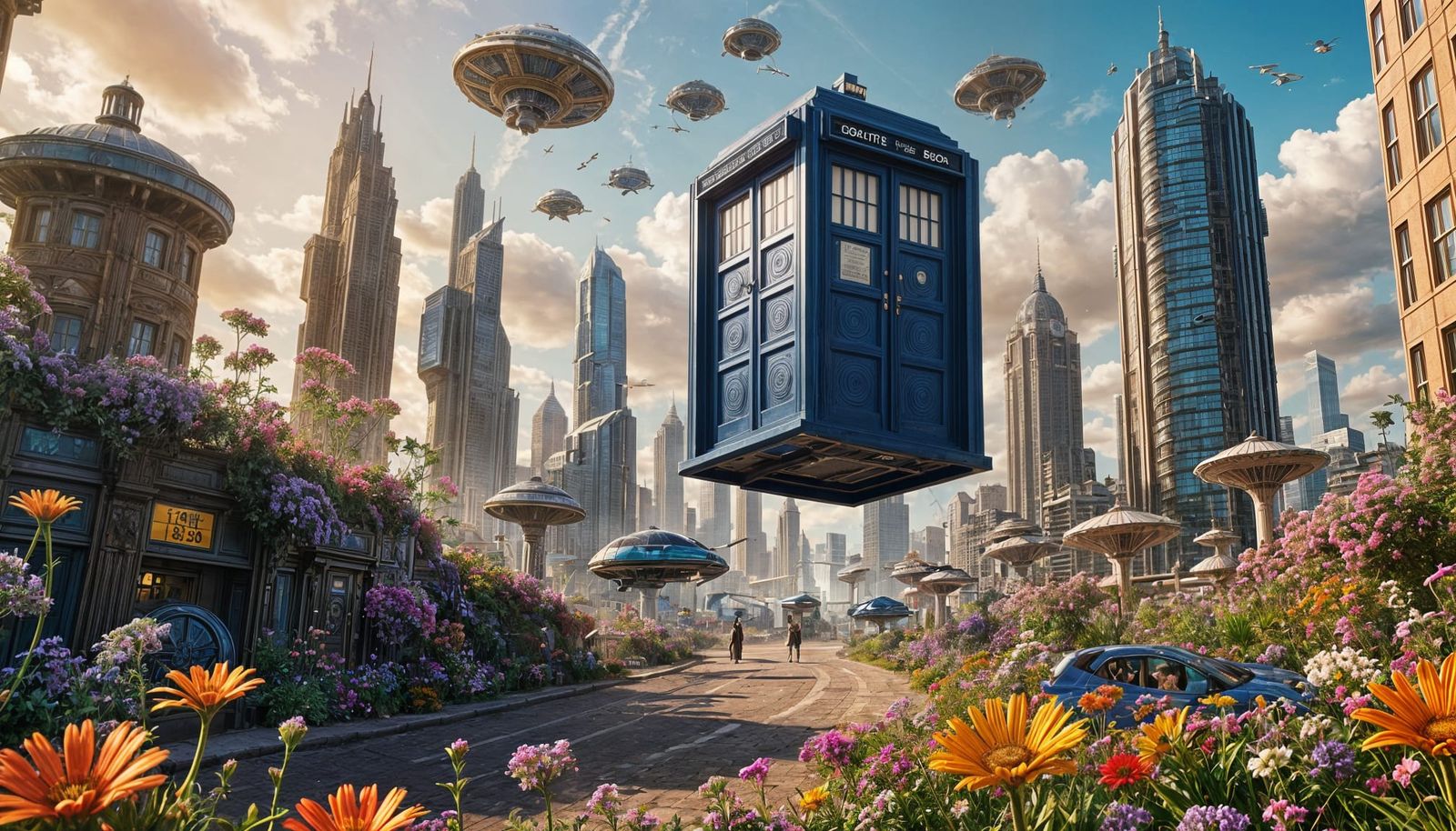 Year 20,000: Hyper-Detailed Futuristic Cityscape