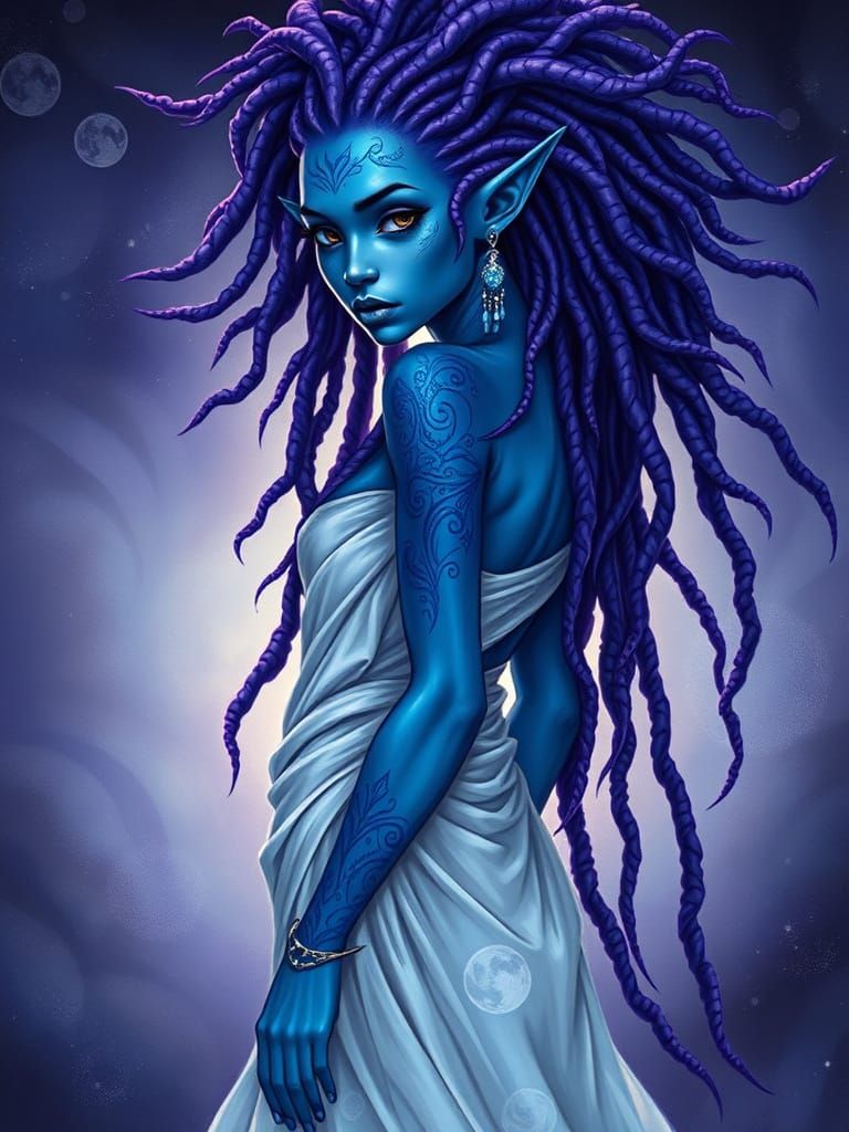 Radiant Elf Maiden in Moonlit Splendor