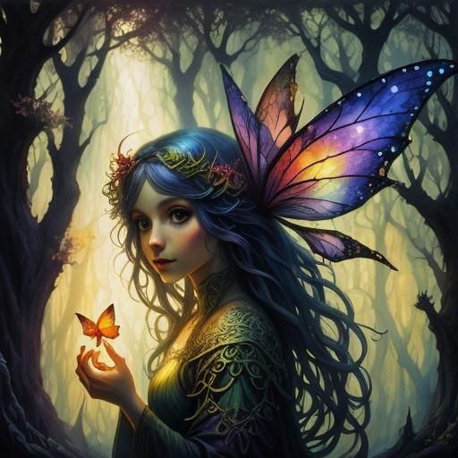 Fairy Flight in a Glowing Forest