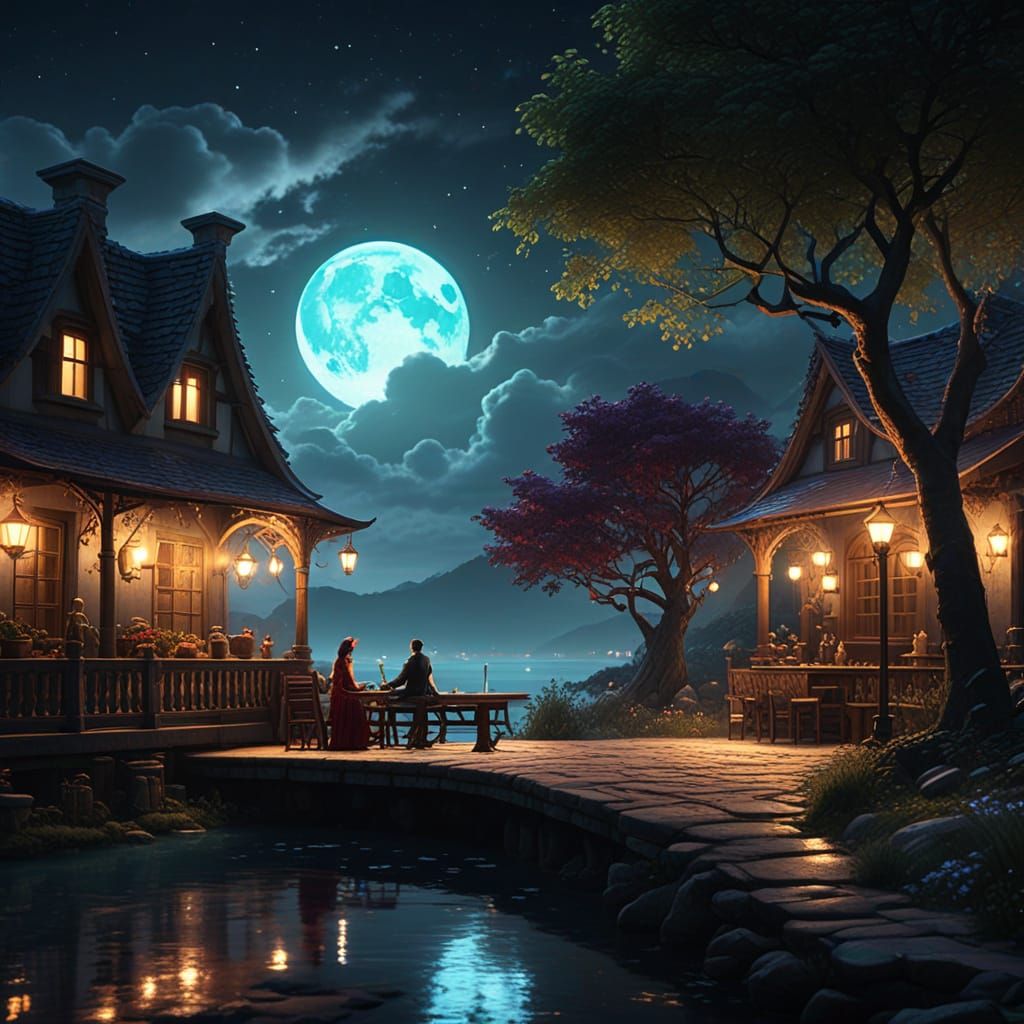 Couple Celebrating National Boyfriend Day in Ethereal Moonli...