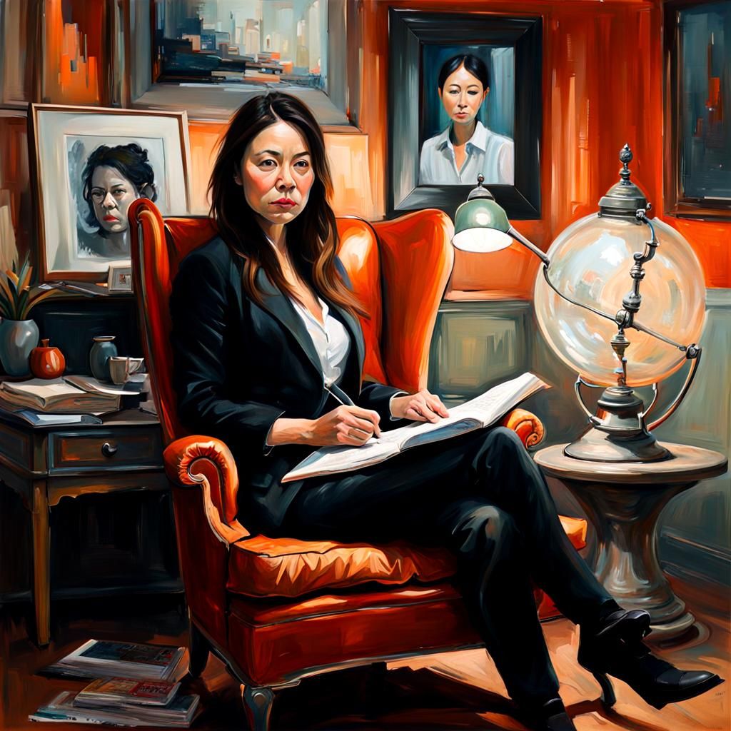 Intricate Matte Painting of Figure Sitting