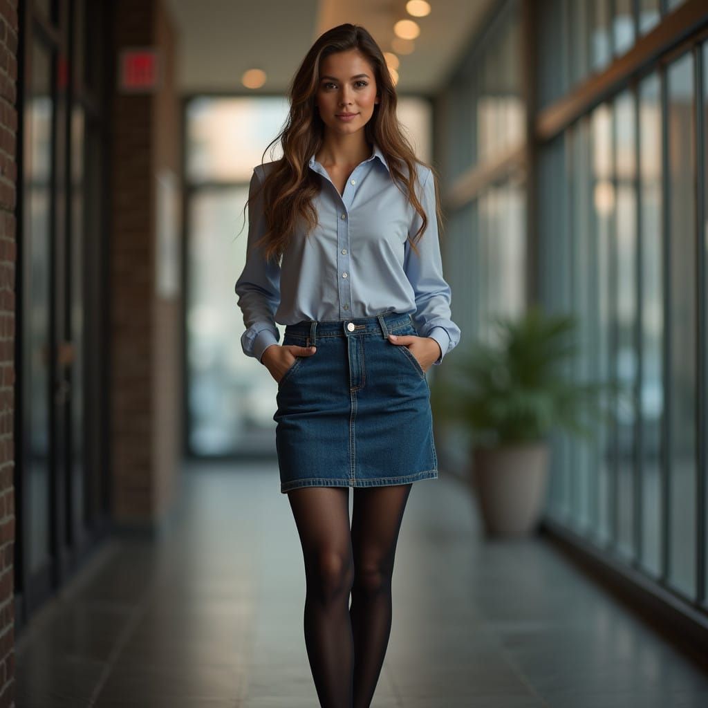 Woman in Confidence: Earthy Tones and Shallow Depth