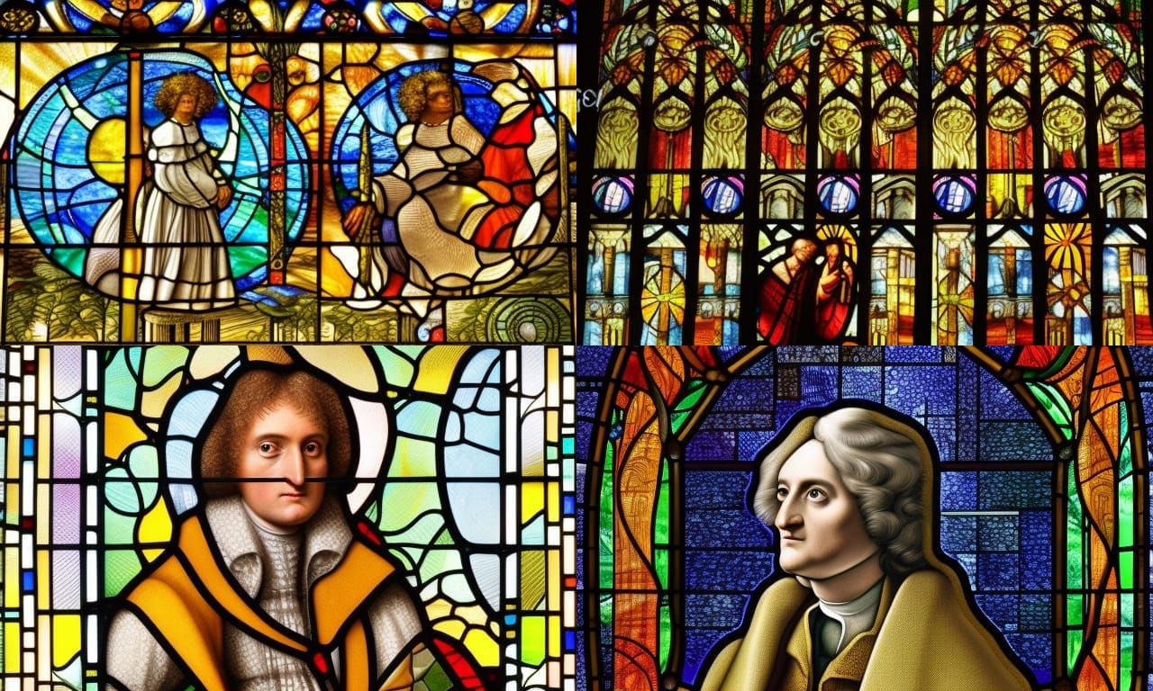 Stained Glass Portrait of Isaac Newton