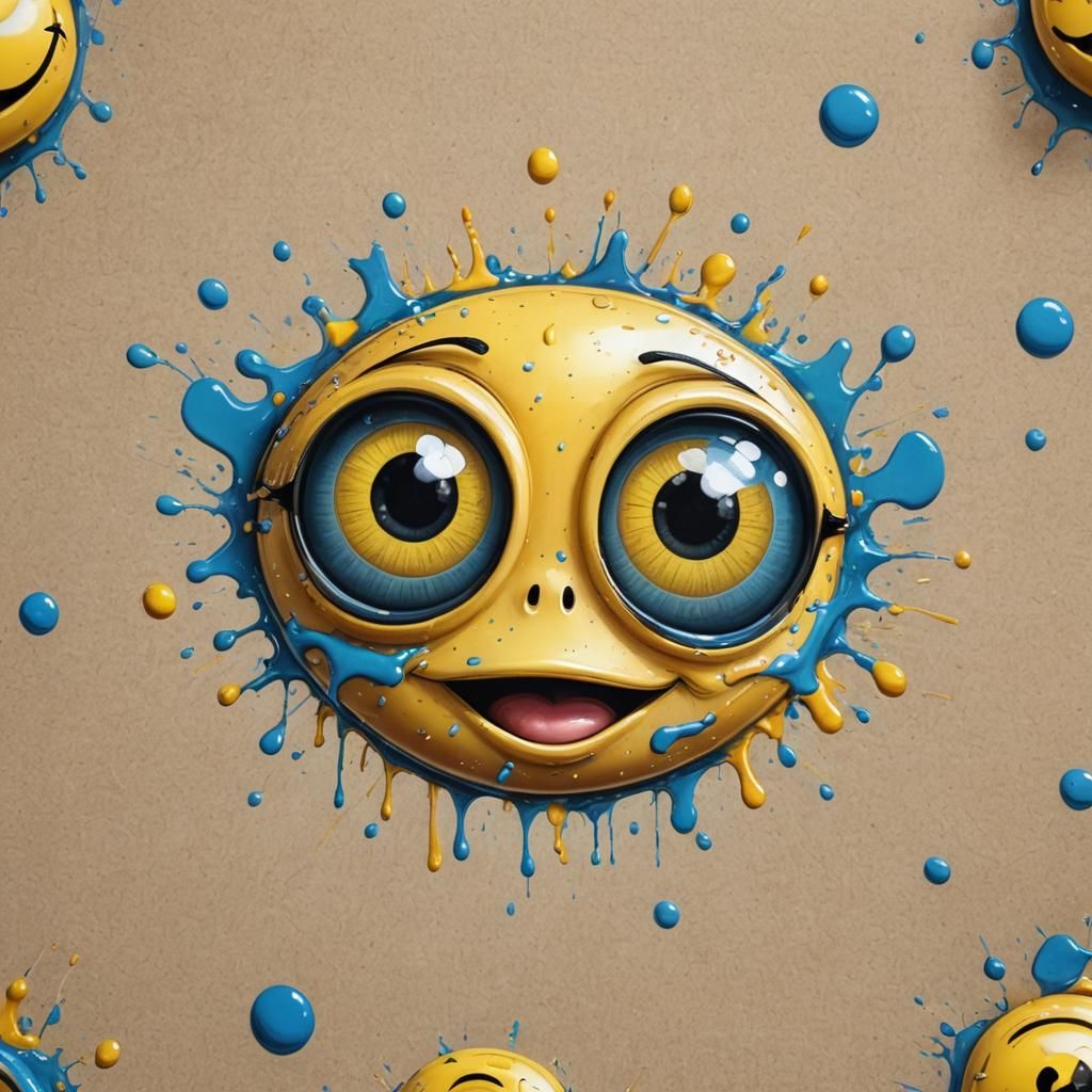 Adorable Yellow Smiley Face with Baseball Cap