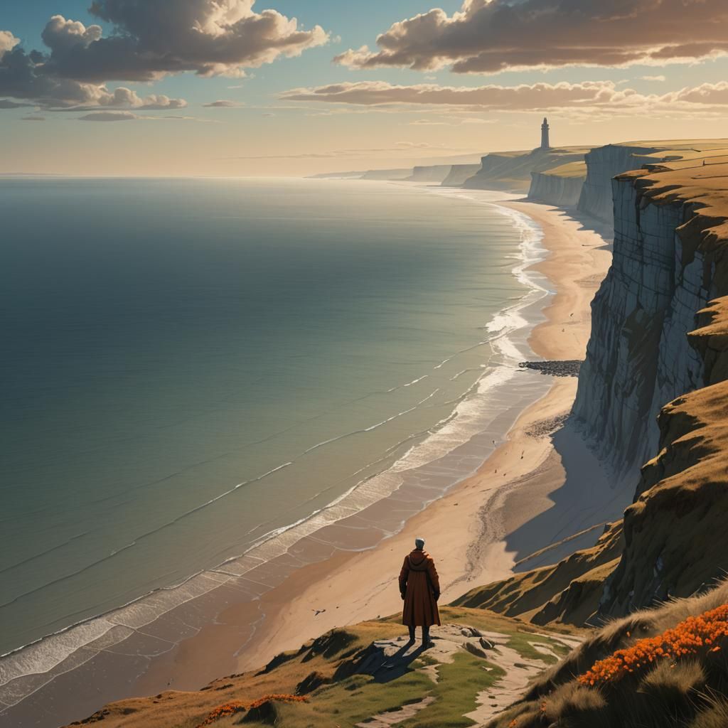 Beachy Head Fantasy Landscape, Matte Painting Style