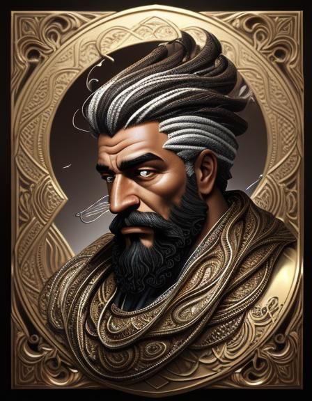 Chocolate Cream Beard in Fractal Vector Style