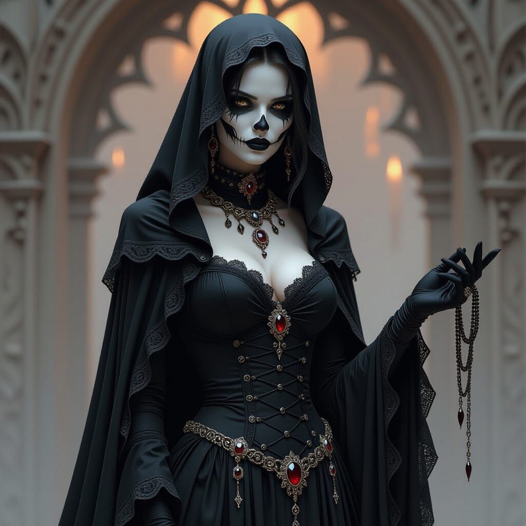 Gothic Goddess of Death in Dark Fantasy Concept Art