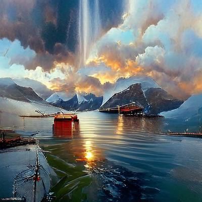 Norway Landscape in Oil Painting Style