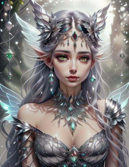 elven princess wearing ornaments and gems