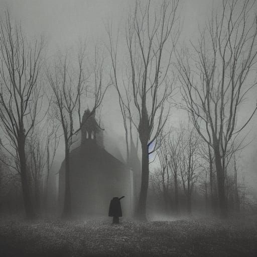 Ethereal Ghost in a Haunted Mansion