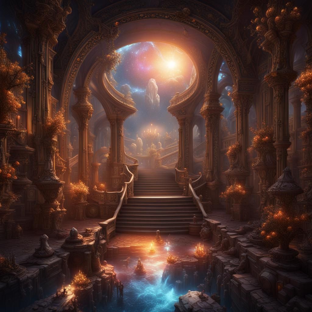 Fantastical Universe: A Detailed Matte Painting in 8K