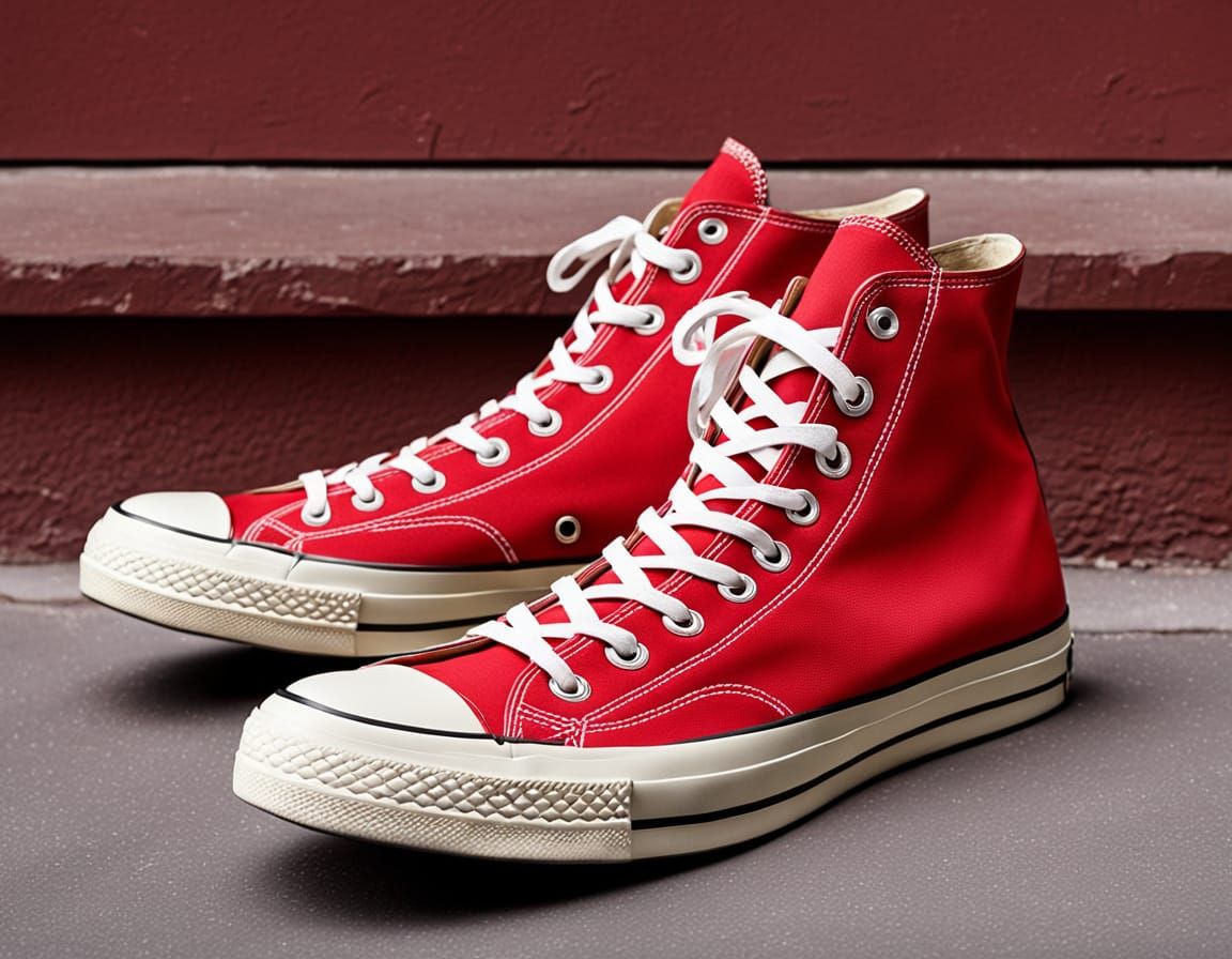 Vintage Red Chuck Taylor Sneakers from the 1970s