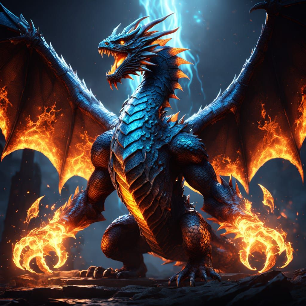 Colossal Dragon of Molten Fury in Epic Fantasy Art