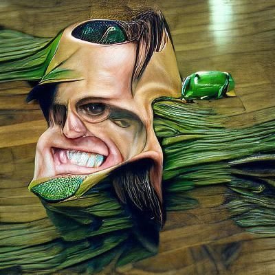 Jim Carrey as The Mask in Jungle, Hyperrealism