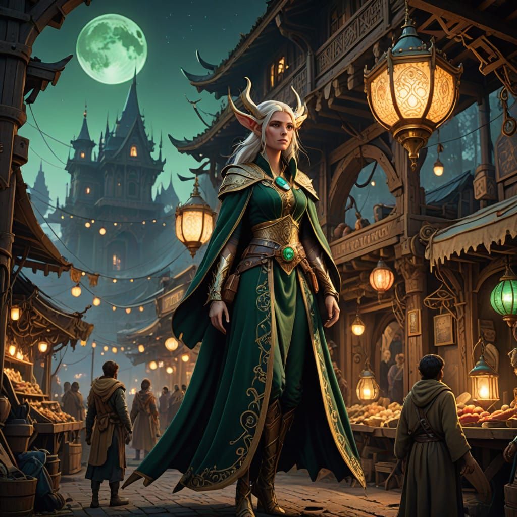 Ethereal Elven Lady Invites Brave Adventurers to Escort Exot...