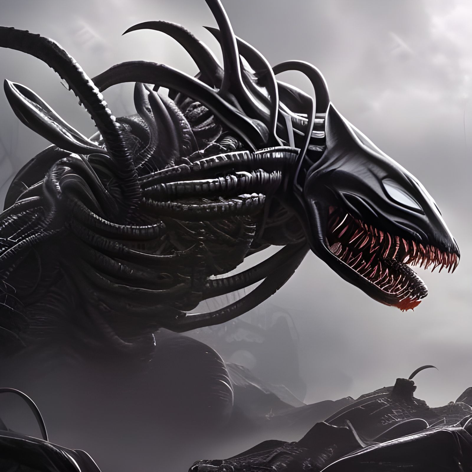 Epic Symbiote Creature in Digital Matte Painting