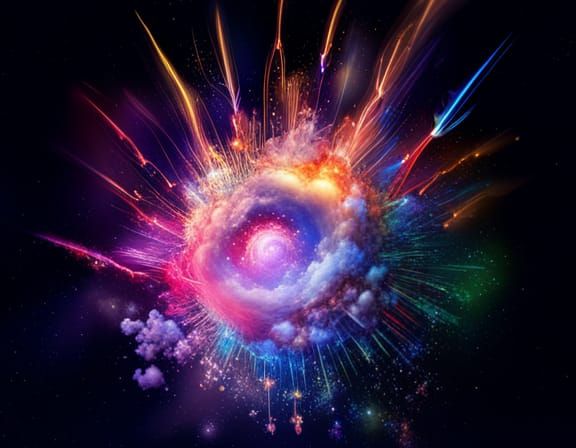 Colorful Explosion in Space: Dreamcore Astral Illustration