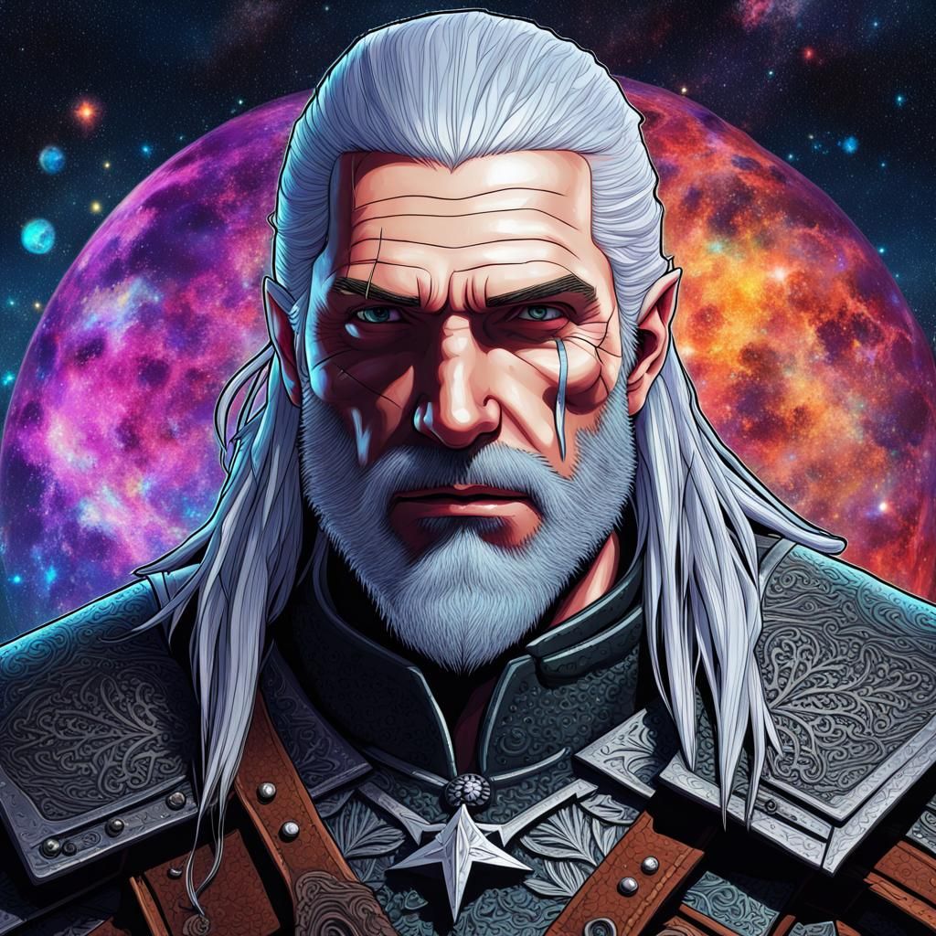 Geralt of Rivia: Holographic Astral Illustration
