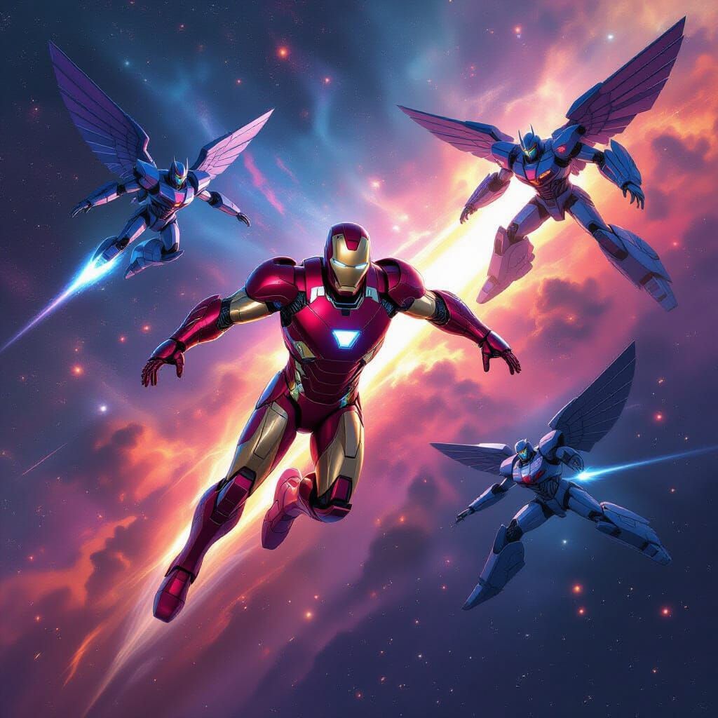 Ironman and Decepticons in Holographic, Psychedelic Style