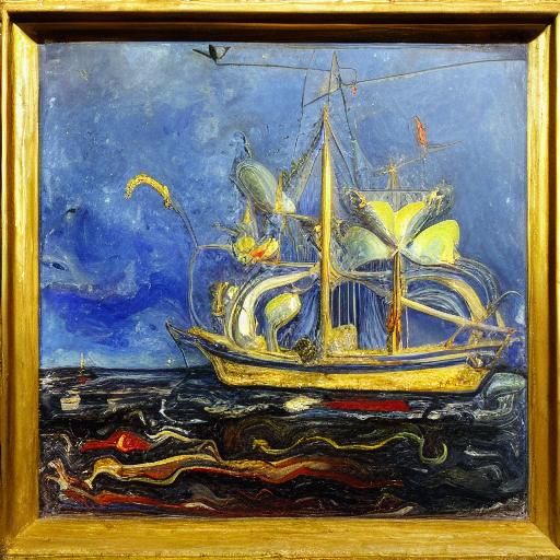 Crystal Ship with Crystal Rodents: A Crystal Still Life