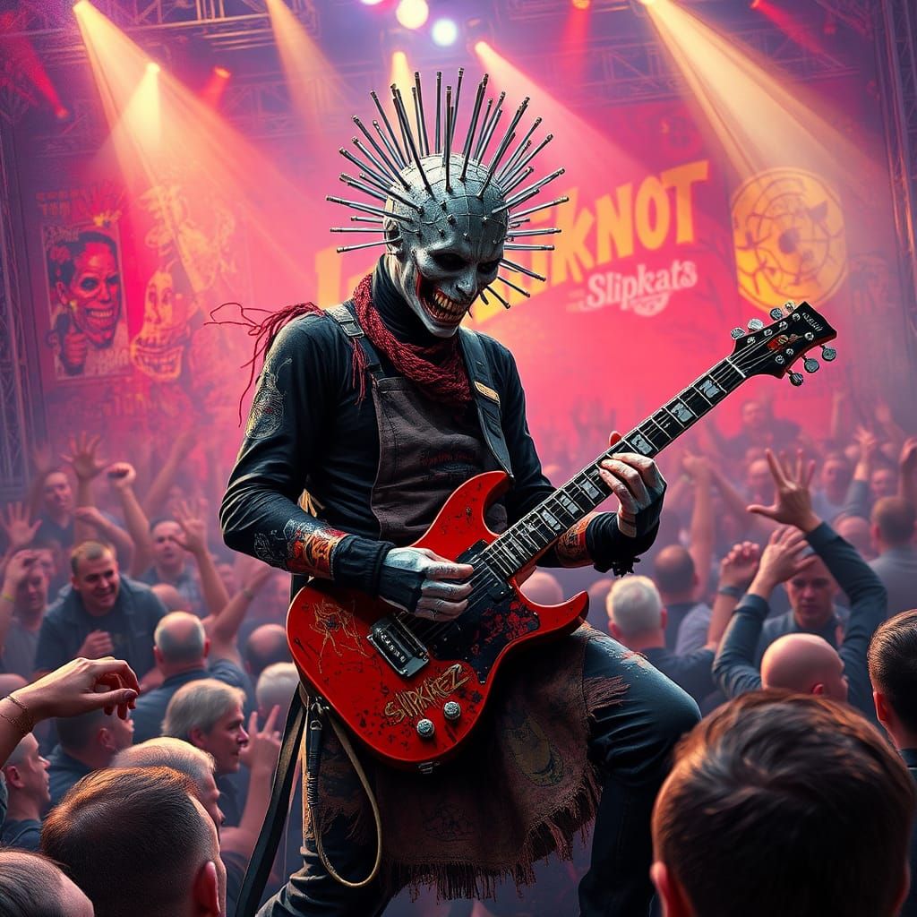 Pinhead as Slipknot Guitarist in Festival Concert