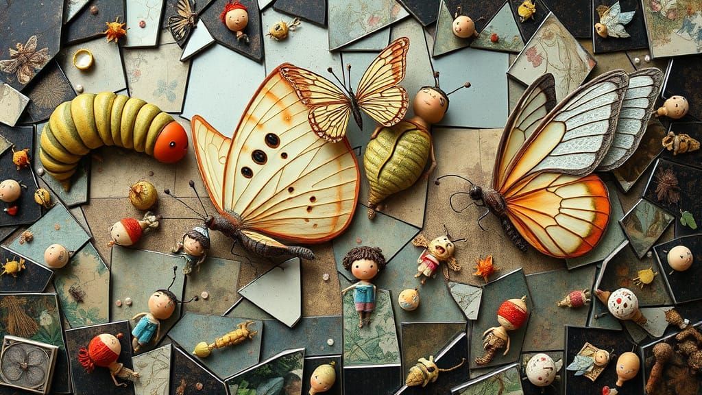 Surrealist Bio Art Collage of Metamorphosis