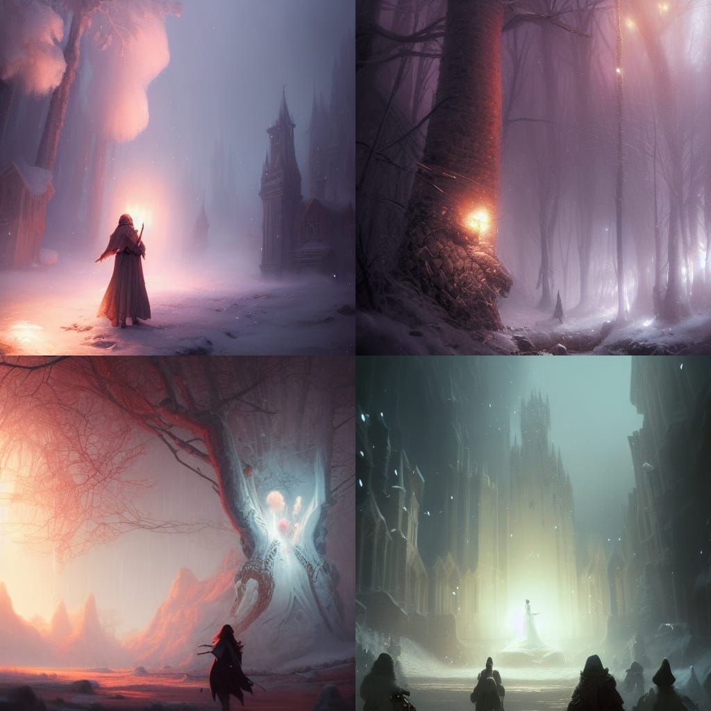 Narnia Snowscape in Dark Fantasy Style