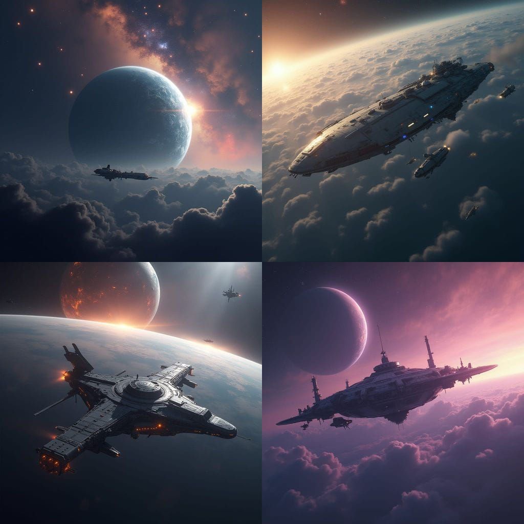 Space Station Orbiting Planet with M-Class Atmosphere