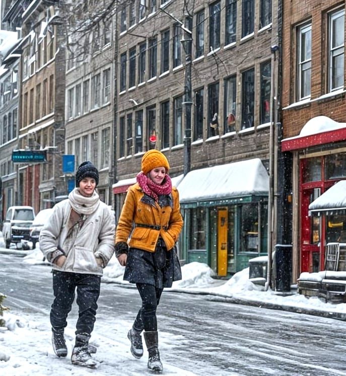 Anime Style Street Scene in Montréal, Québec