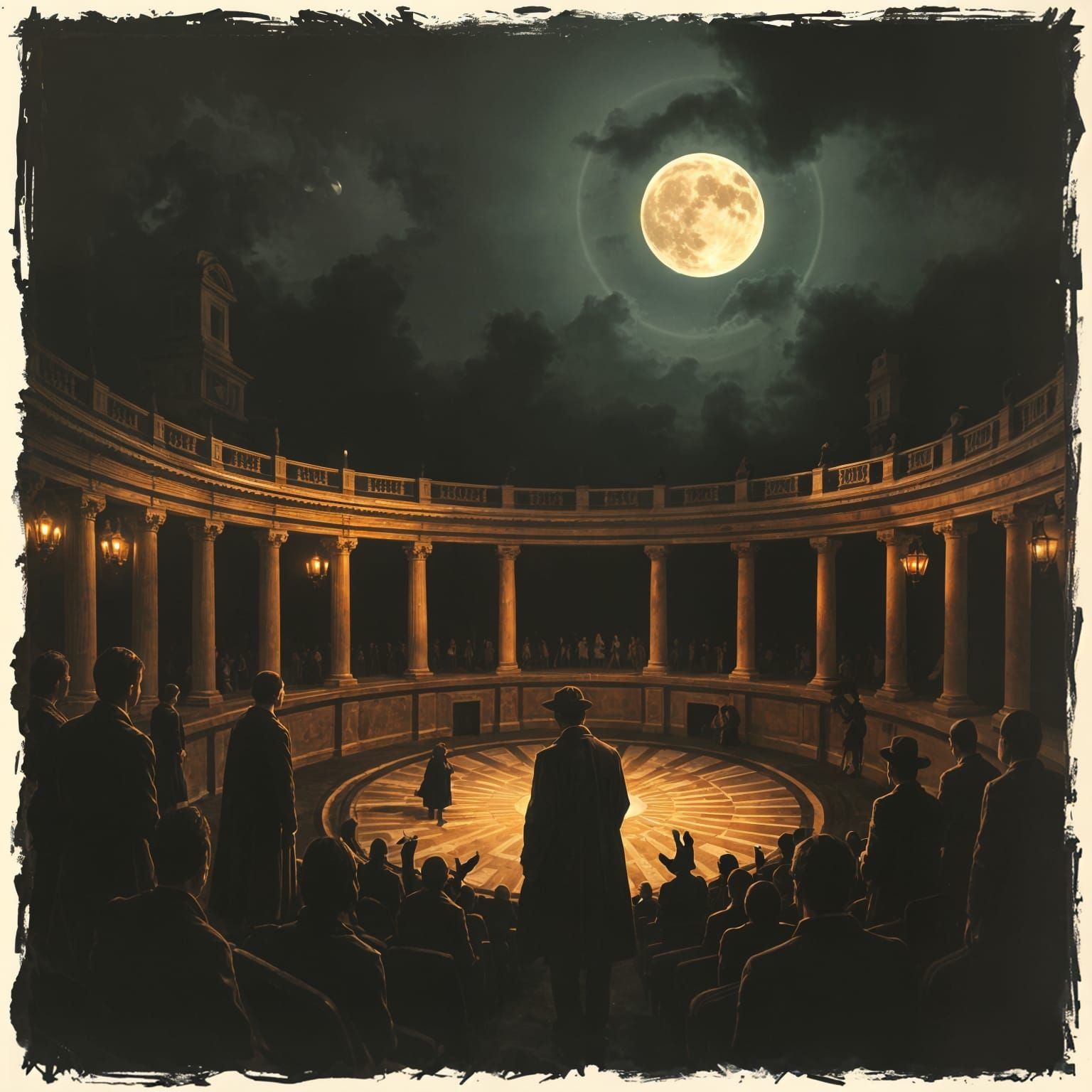 Mysterious Opera Under Moonlight in Sinister Style