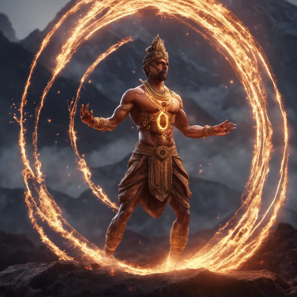 Hyperrealistic Nataraja in a Ring of Fire