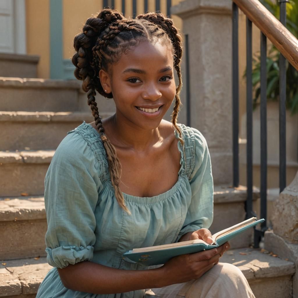 African Girl Portrait in Golden Hour Lighting