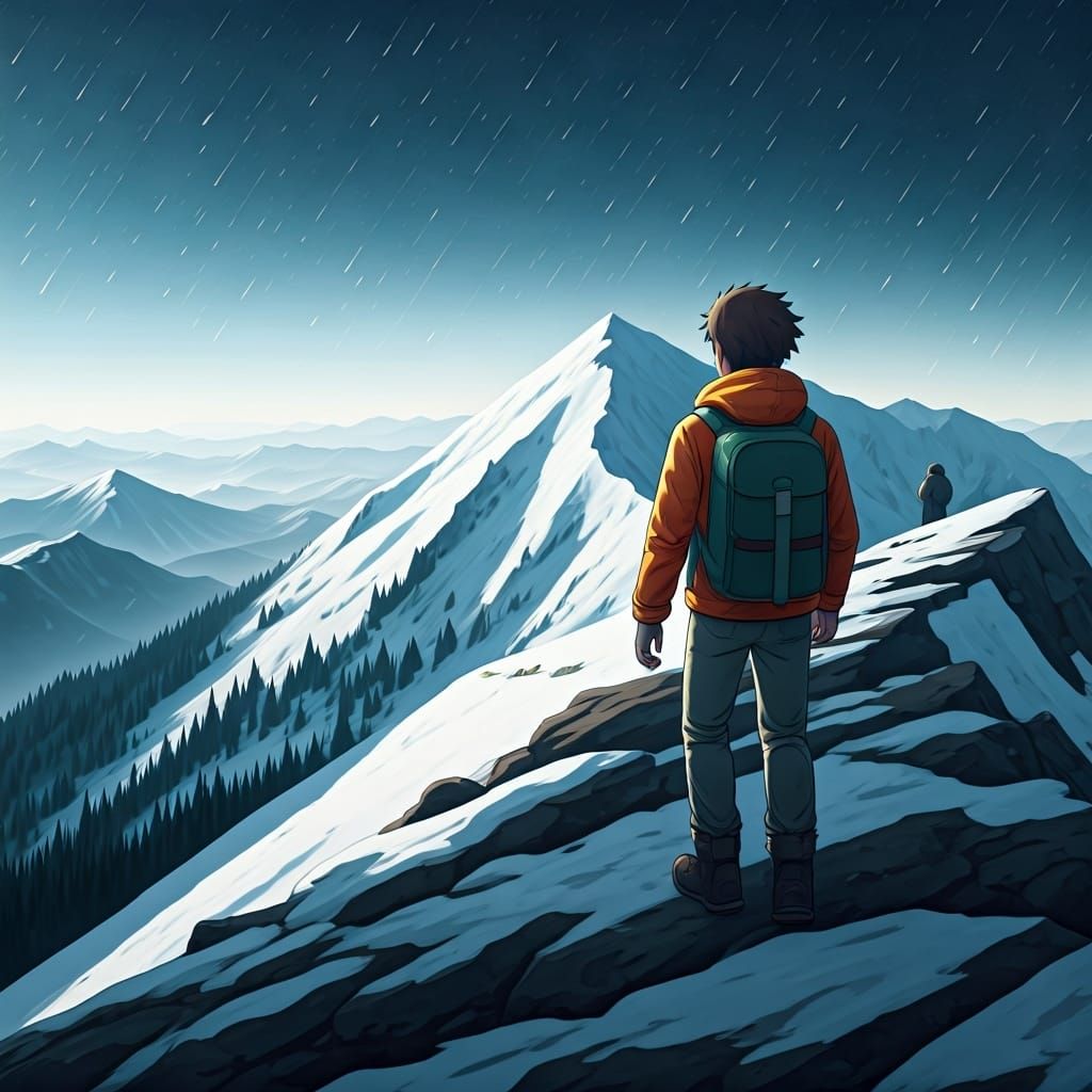 Pokémon Trainers Meet on Snowy Mountain Peak