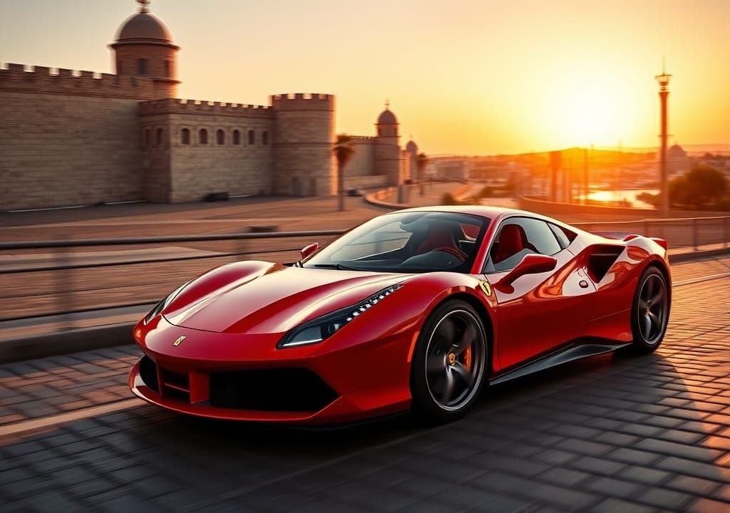 Ferrari 458 Races Through Baku at Sunset