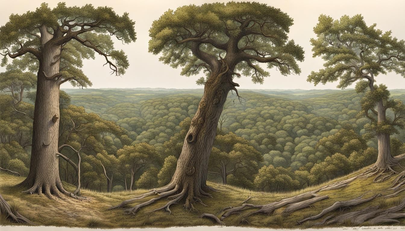 Maryland Piedmont Plateau Oak Savanna Panoramic Painting