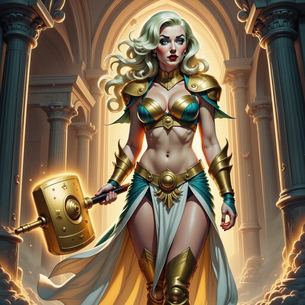 Radiant Paladin in Ornate Golden Armor