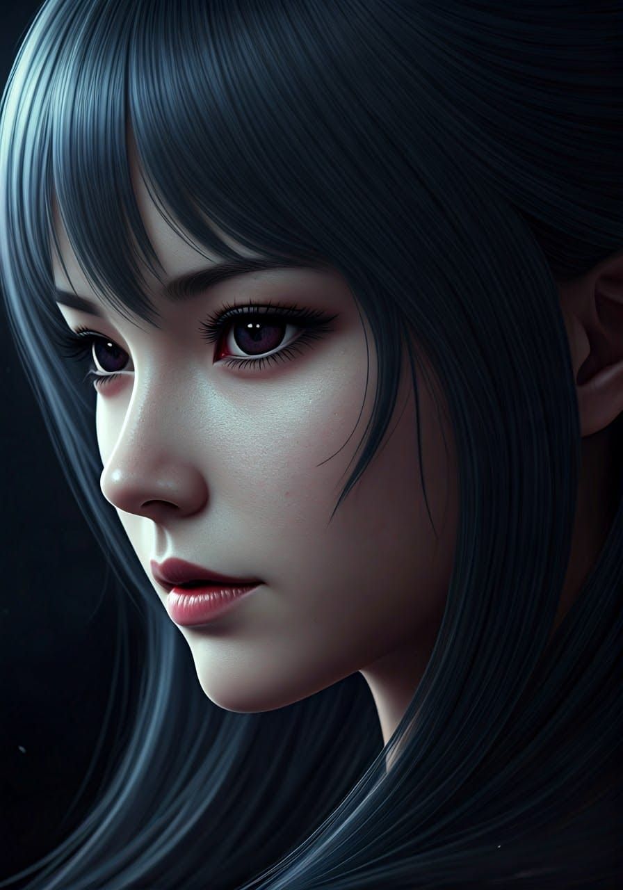 Ethereal Goddess with Xenomorph Features in Cyberpunk Art