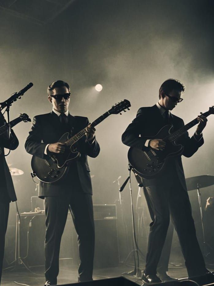 Blues Band in Hitchcock Film Noir Style