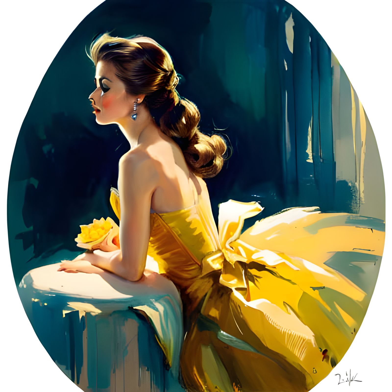 Princess Belle Portrait in Backless Gown