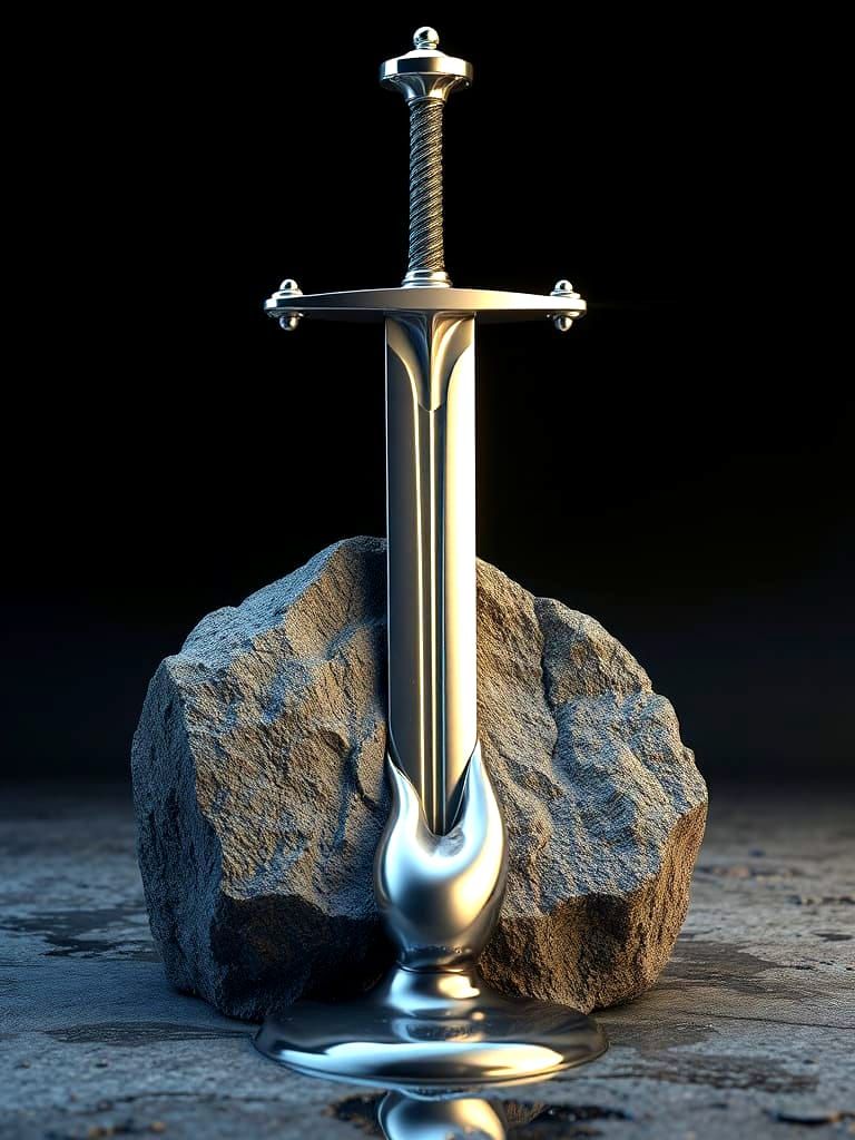 A melting sword in the stone