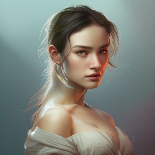 Beautiful Woman Portrait in Hyperdetailed Style