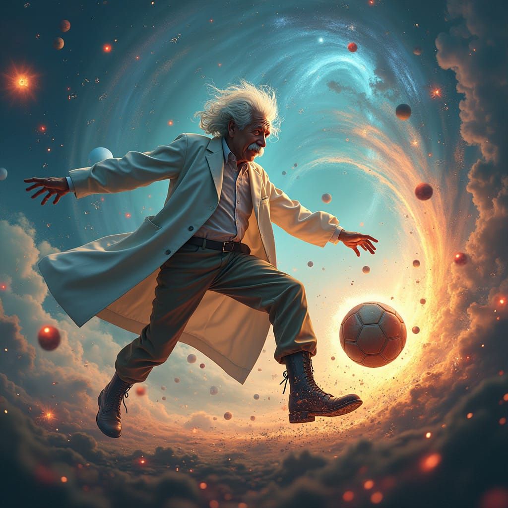 Einstein Rewrites Physics with Glowing Football