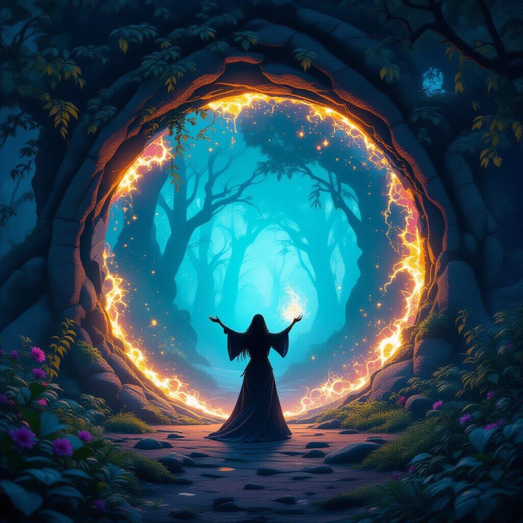 Mystical Portal in Enchanted Forest