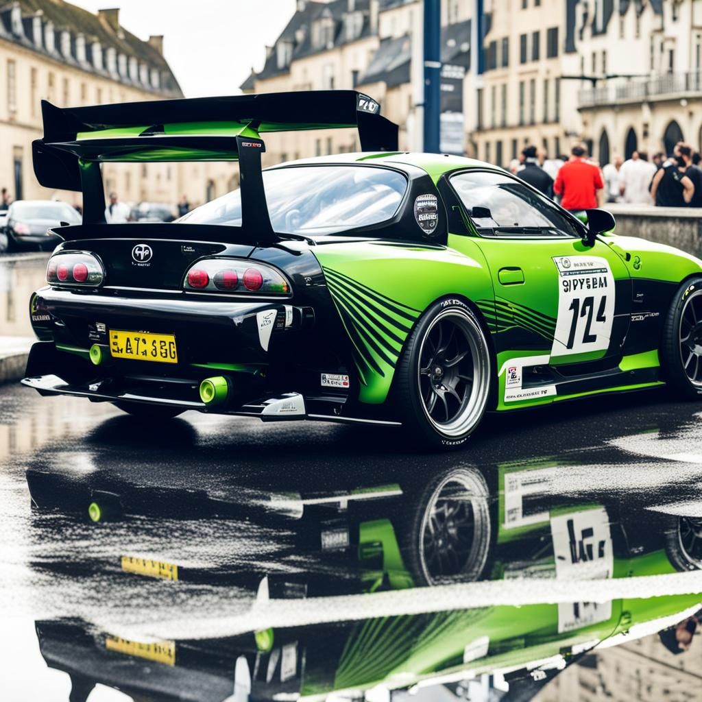Black and Green Toyota Supra at Le Mans