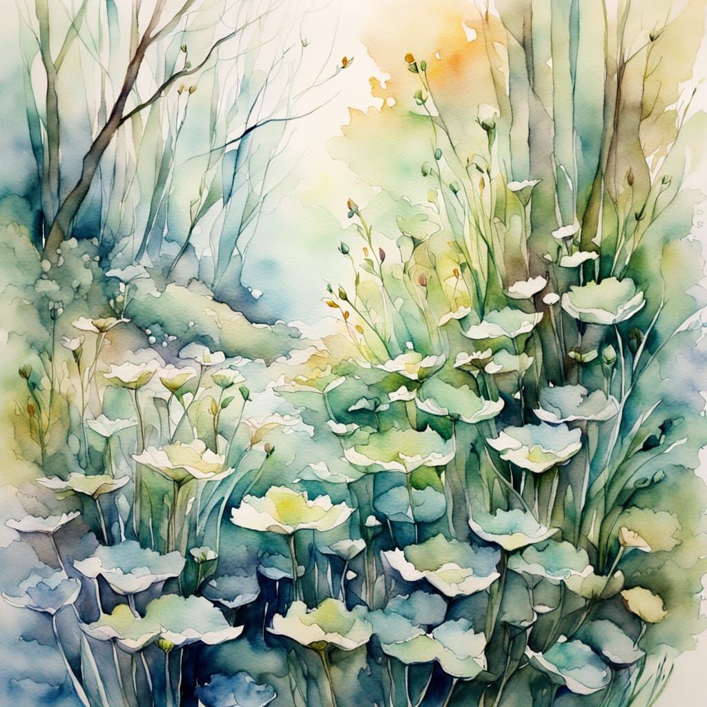 Intricate Watercolor Sketch of a Complex Plot