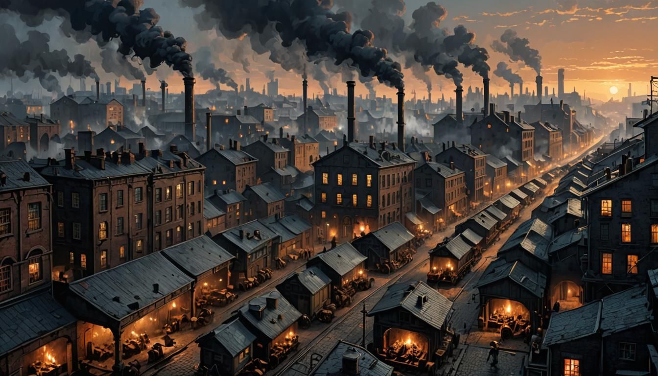 Industrial Metropolis: Steampunk Grit and Shadow