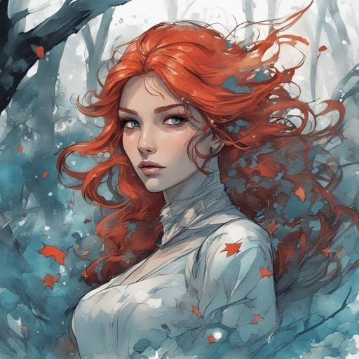 Tatar Girl Searching for Dwarf in Forest, Splash Art